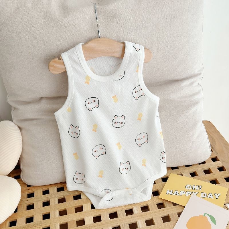 Βαμβακερό φορμάκι χωρίς μανίκια με τιράντες, σε στυλ δάσους, για βρέφη και νήπια το καλοκαίρι