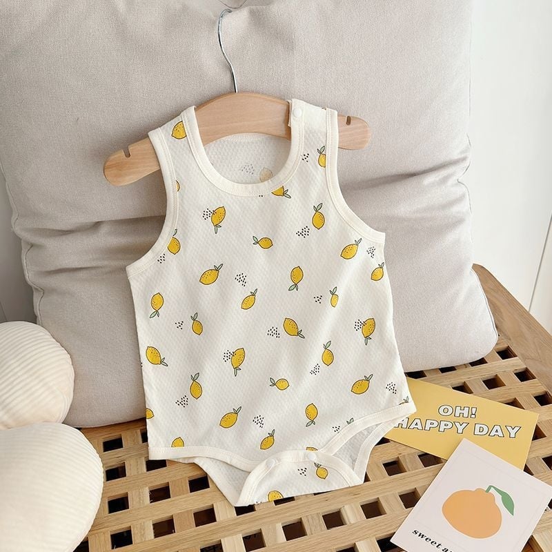 Βαμβακερό φορμάκι χωρίς μανίκια με τιράντες, σε στυλ δάσους, για βρέφη και νήπια το καλοκαίρι