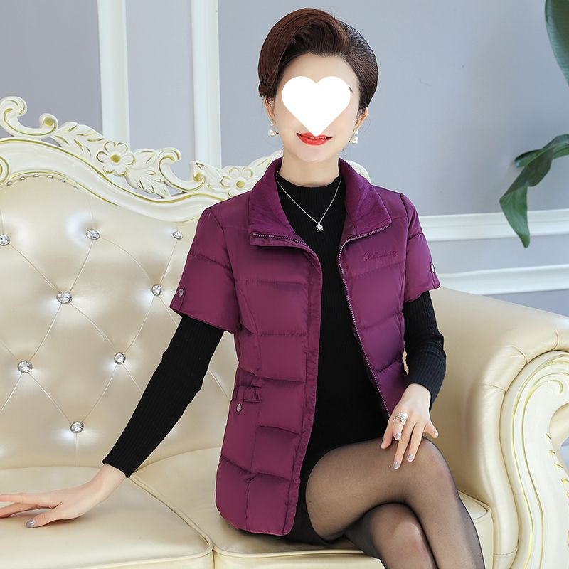 Γυναικείο γιλέκο χωρίς μανίκια, σε Plus Size, φθινοπωρινό-χειμερινό, V-λαιμόκοψη, γέμισμα μαλλί