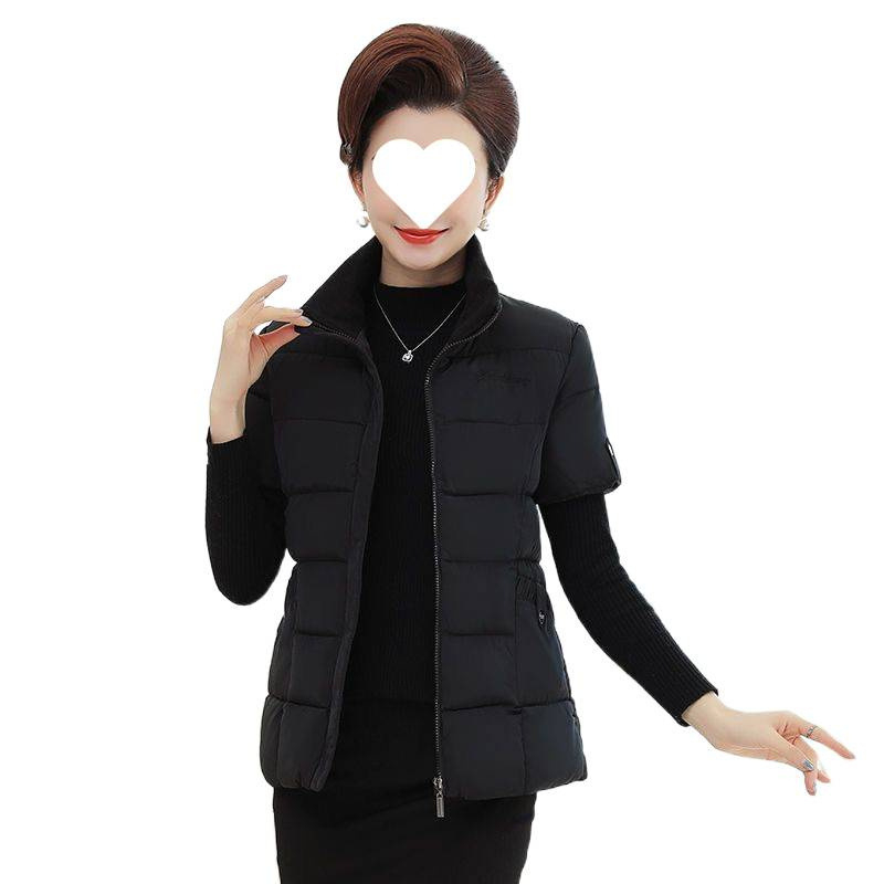 Γυναικείο γιλέκο χωρίς μανίκια, σε Plus Size, φθινοπωρινό-χειμερινό, V-λαιμόκοψη, γέμισμα μαλλί