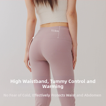 Pantaloni lungi termici de bază pentru femei, talie înaltă, 95–100% bumbac, grosime 251–300 g/m2, antibacterieni