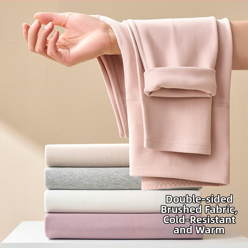 Pantaloni lungi termici de bază pentru femei, talie înaltă, 95–100% bumbac, grosime 251–300 g/m2, antibacterieni