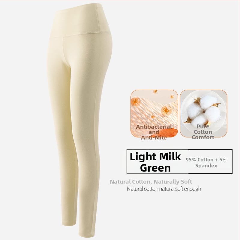 Pantaloni lungi termici de bază pentru femei, talie înaltă, 95–100% bumbac, grosime 251–300 g/m2, antibacterieni
