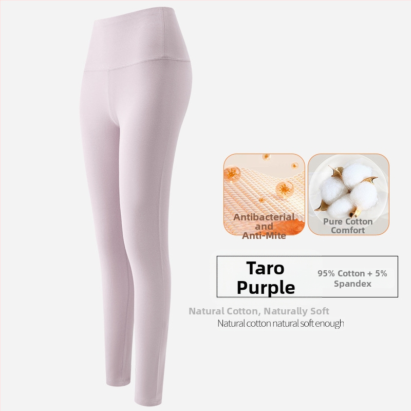 Pantaloni lungi termici de bază pentru femei, talie înaltă, 95–100% bumbac, grosime 251–300 g/m2, antibacterieni