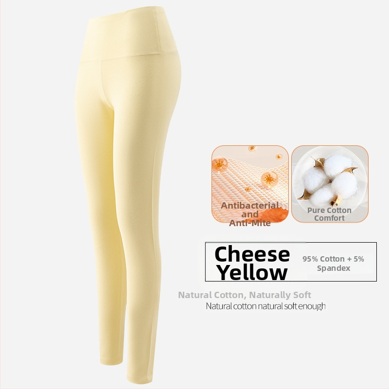 Pantaloni lungi termici de bază pentru femei, talie înaltă, 95–100% bumbac, grosime 251–300 g/m2, antibacterieni