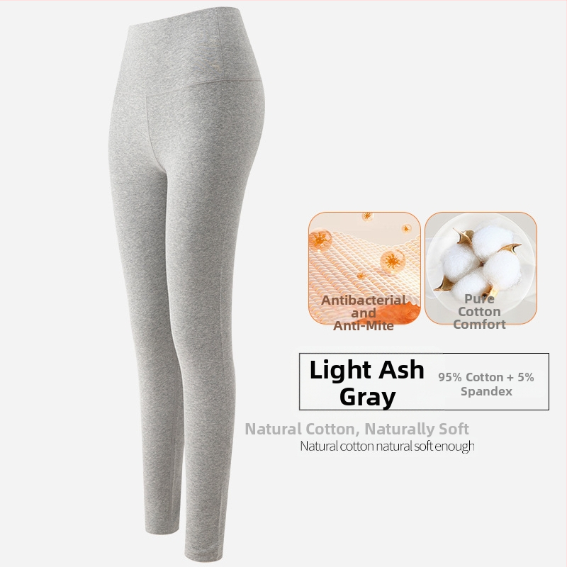 Pantaloni lungi termici de bază pentru femei, talie înaltă, 95–100% bumbac, grosime 251–300 g/m2, antibacterieni