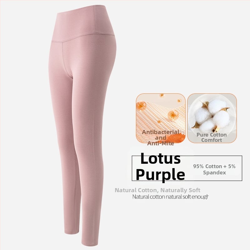 Pantaloni lungi termici de bază pentru femei, talie înaltă, 95–100% bumbac, grosime 251–300 g/m2, antibacterieni