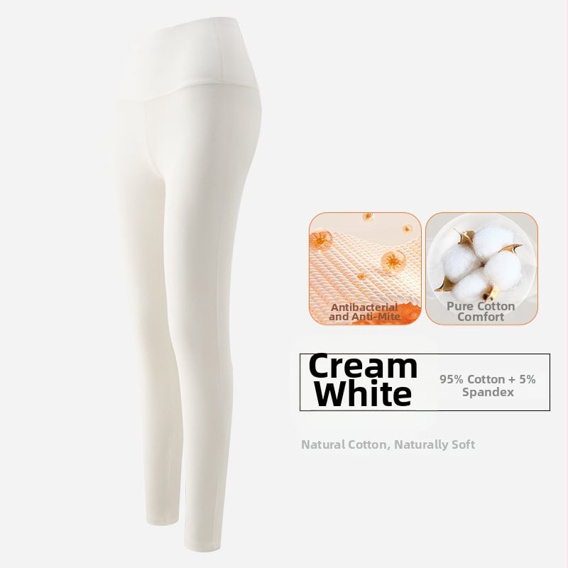 Pantaloni lungi termici de bază pentru femei, talie înaltă, 95–100% bumbac, grosime 251–300 g/m2, antibacterieni