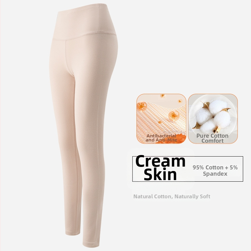 Pantaloni lungi termici de bază pentru femei, talie înaltă, 95–100% bumbac, grosime 251–300 g/m2, antibacterieni
