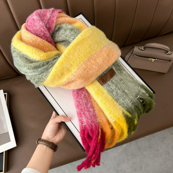 Šal od mohare, warp-knit pletenje, održava toplinu zimi, moderan gradski stil