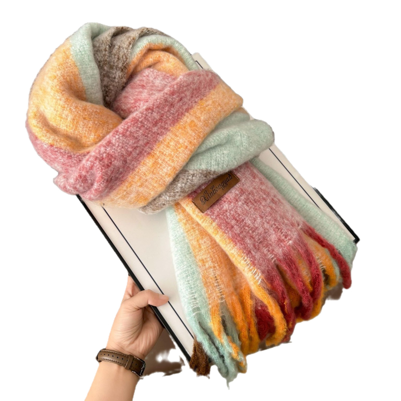 Šal od mohare, warp-knit pletenje, održava toplinu zimi, moderan gradski stil