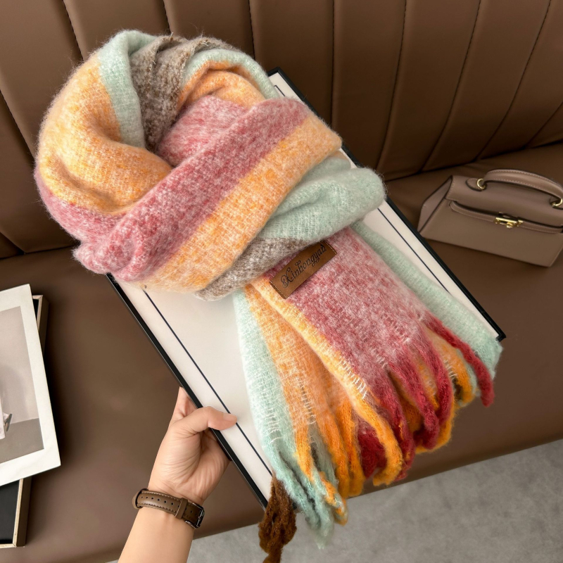 Šal od mohare, warp-knit pletenje, održava toplinu zimi, moderan gradski stil