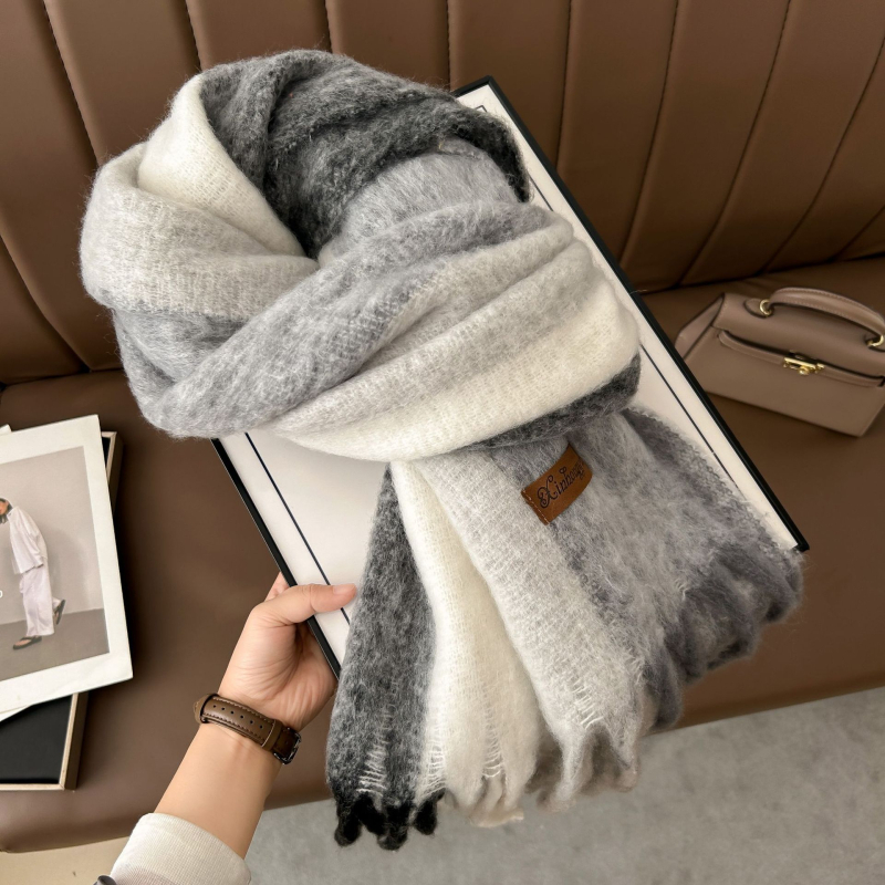 Šal od mohare, warp-knit pletenje, održava toplinu zimi, moderan gradski stil