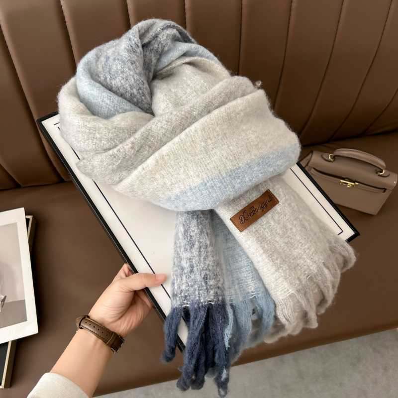 Šal od mohare, warp-knit pletenje, održava toplinu zimi, moderan gradski stil