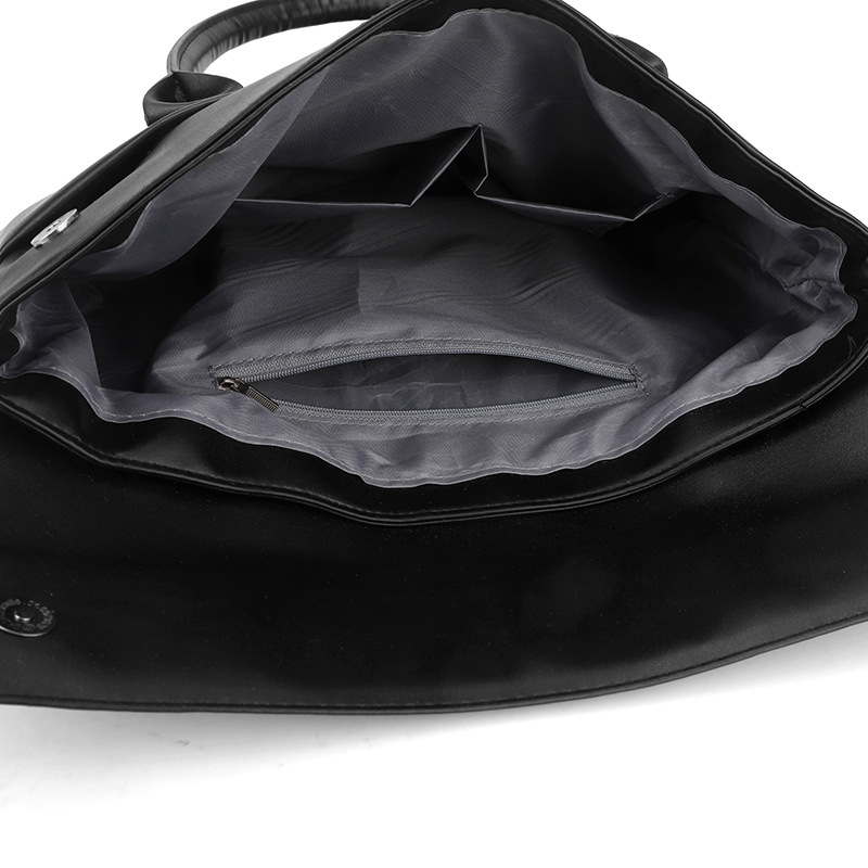 Ανδρική επαγγελματική τσάντα φορητού υπολογιστή από PU, μονόχρωμη, επένδυση πολυεστέρα, αδιάβροχη, ελαφριά