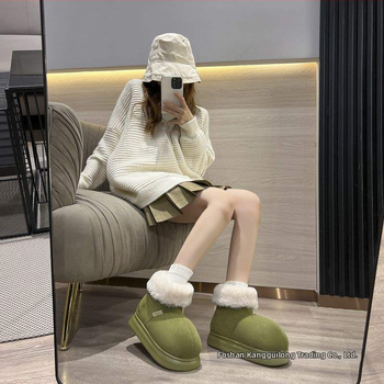 Ženske snježne čizme s toplom podstavom, debelom potplatom i protukliznim dnom, suede-cotton obuća za svakodnevno nošenje
