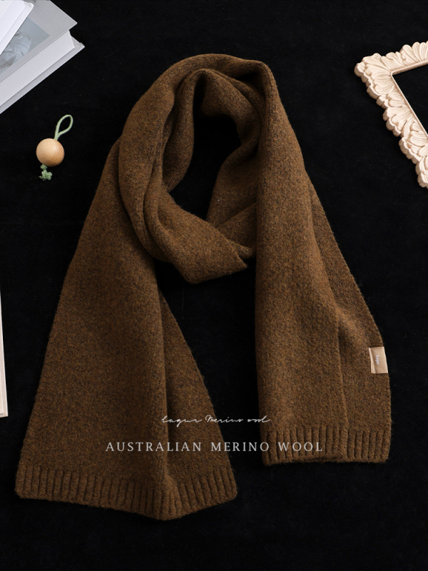 Gyapjúkeverék sál, koreai stílusú, hosszított hosszúságú, melegen tart télen, 61–70% gyapjú, poliészter