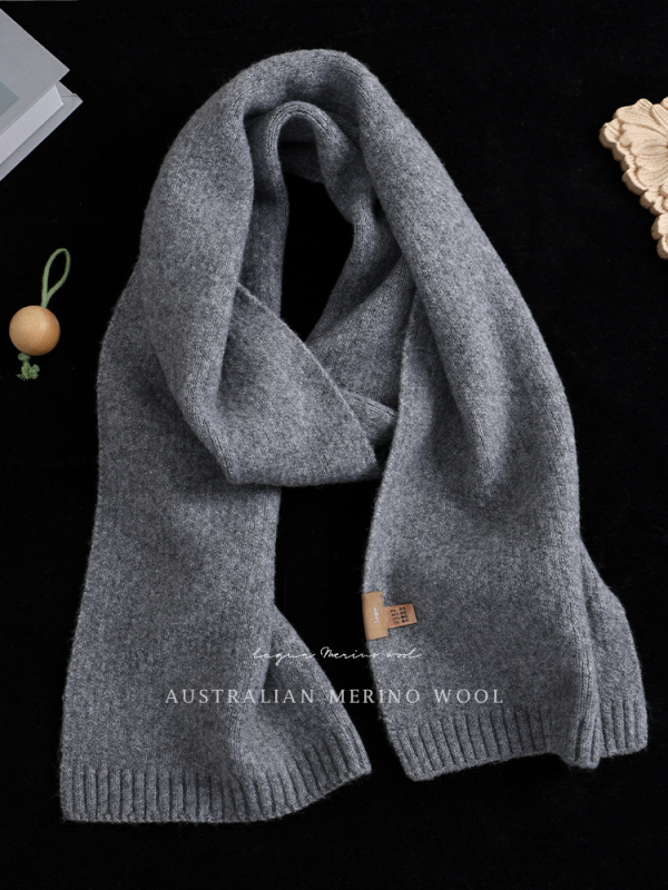 Gyapjúkeverék sál, koreai stílusú, hosszított hosszúságú, melegen tart télen, 61–70% gyapjú, poliészter