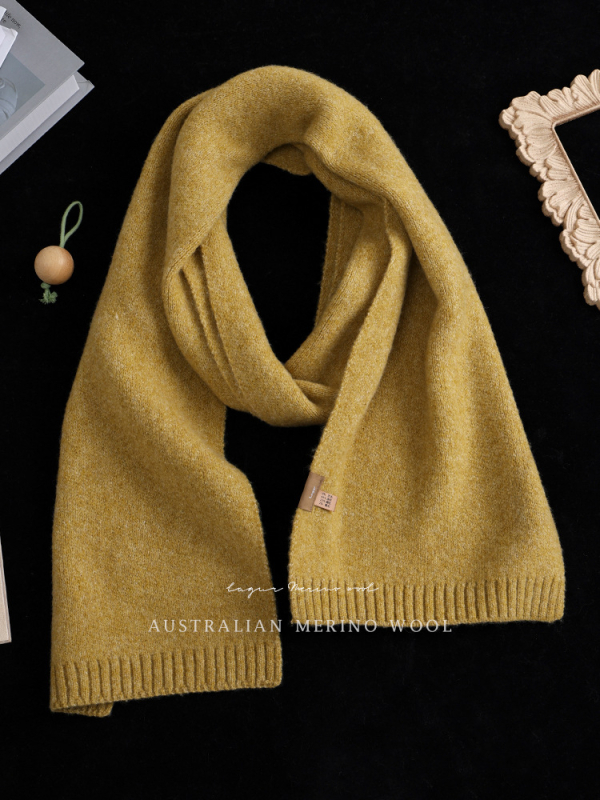 Gyapjúkeverék sál, koreai stílusú, hosszított hosszúságú, melegen tart télen, 61–70% gyapjú, poliészter