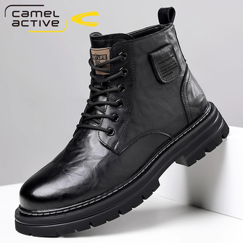 Ανδρικά μποτάκια Martin, μεσαίου ύψους, επάνω μέρος από γνήσιο δέρμα προβάτου, επένδυση από μαλλί και κασμίρι