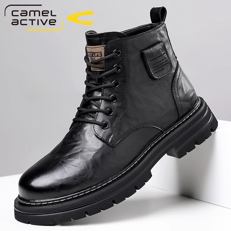 Ανδρικά μποτάκια Martin, μεσαίου ύψους, επάνω μέρος από γνήσιο δέρμα προβάτου, επένδυση από μαλλί και κασμίρι