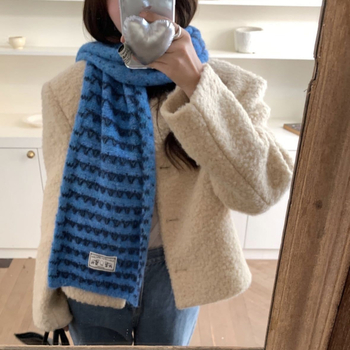 Šal od vunene smjese - Warp-knitted, održava toplinu, zima, svjež i sladak stil