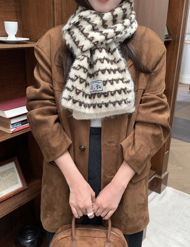 Šal od vunene smjese - Warp-knitted, održava toplinu, zima, svjež i sladak stil
