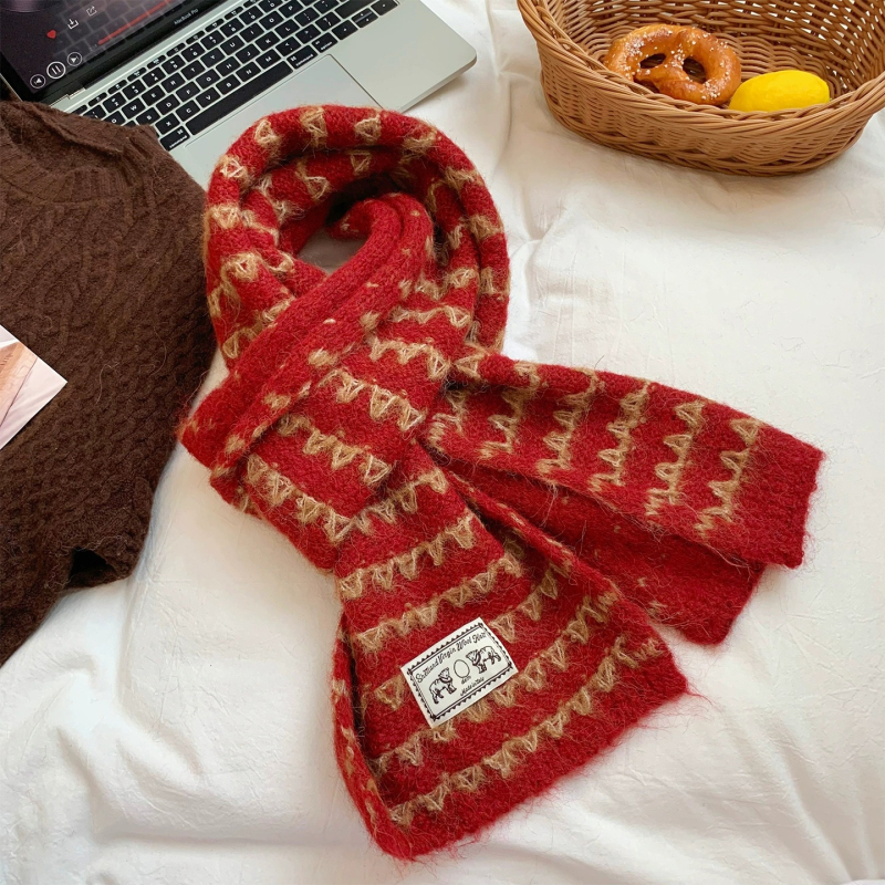 Šal od vunene smjese - Warp-knitted, održava toplinu, zima, svjež i sladak stil
