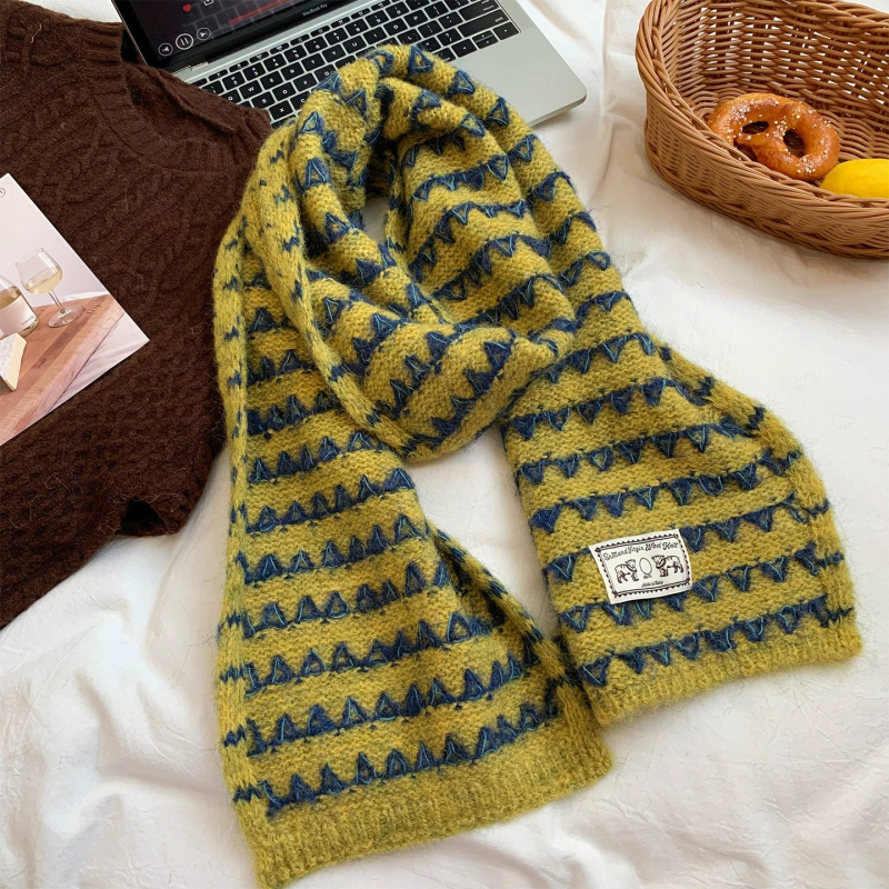 Šal od vunene smjese - Warp-knitted, održava toplinu, zima, svjež i sladak stil