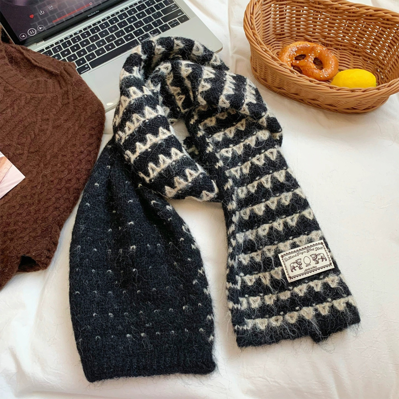Šal od vunene smjese - Warp-knitted, održava toplinu, zima, svjež i sladak stil