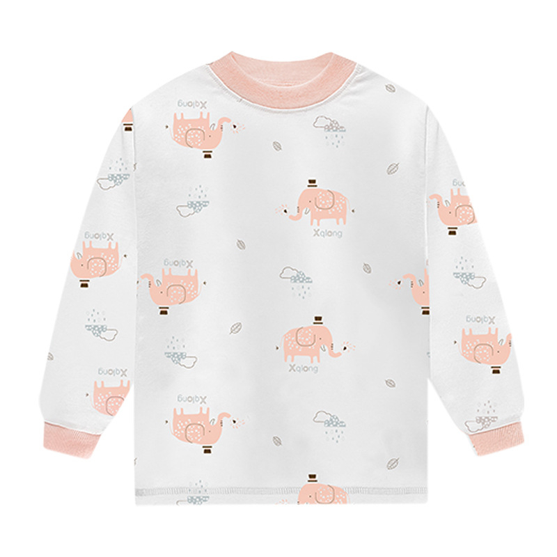 Σετ παιδικά βαμβακερά θερμικά εσώρουχα, unisex, με μεσαίο γιακά, χωρίς κουκούλα, 100% βαμβάκι, ελαφρύ για άνοιξη και φθινόπωρο