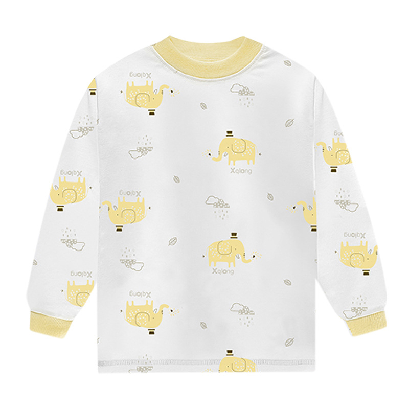 Σετ παιδικά βαμβακερά θερμικά εσώρουχα, unisex, με μεσαίο γιακά, χωρίς κουκούλα, 100% βαμβάκι, ελαφρύ για άνοιξη και φθινόπωρο