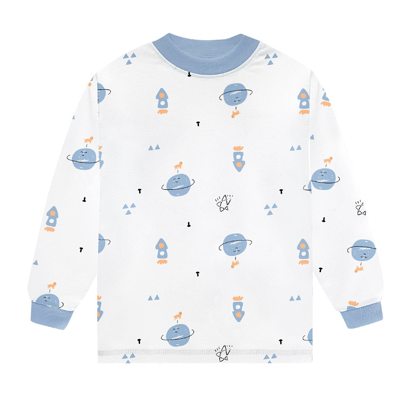 Σετ παιδικά βαμβακερά θερμικά εσώρουχα, unisex, με μεσαίο γιακά, χωρίς κουκούλα, 100% βαμβάκι, ελαφρύ για άνοιξη και φθινόπωρο