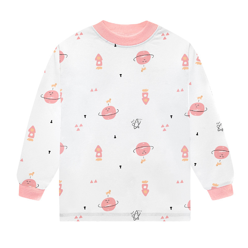 Σετ παιδικά βαμβακερά θερμικά εσώρουχα, unisex, με μεσαίο γιακά, χωρίς κουκούλα, 100% βαμβάκι, ελαφρύ για άνοιξη και φθινόπωρο