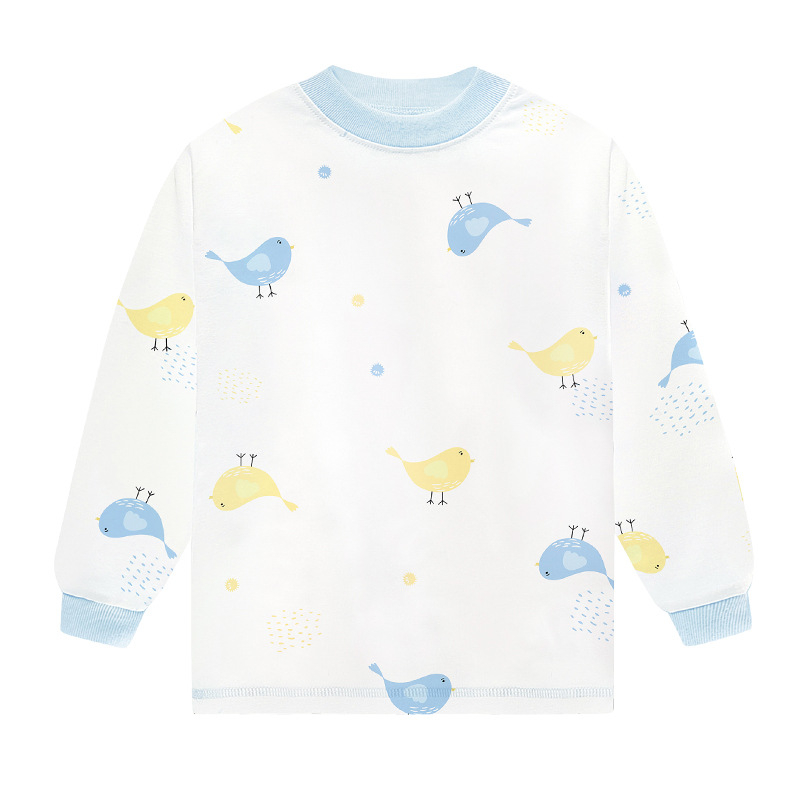 Σετ παιδικά βαμβακερά θερμικά εσώρουχα, unisex, με μεσαίο γιακά, χωρίς κουκούλα, 100% βαμβάκι, ελαφρύ για άνοιξη και φθινόπωρο