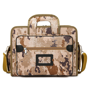 Τσάντα ώμου για φορητό υπολογιστή με καμουφλαζ μοντέλο, ανθεκτικό ύφασμα Οξφορντ, επένδυση πολυεστέρα, πολλαπλών διαμερισμάτων, κατάλληλη για επαγγελματικά ταξίδια