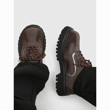 Kožne Derby cipele za muškarce – povećanje visine, patchwork gornji dio, debeli potplat, okrugli vrh