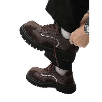 Kožne Derby cipele za muškarce – povećanje visine, patchwork gornji dio, debeli potplat, okrugli vrh