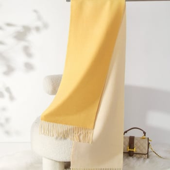 Кашмирен шал, двустранен двуцветен с ресни, Plain weave, поддържа топлината, Warp knitting