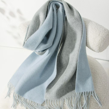 Кашмирен шал, двустранен двуцветен с ресни, Plain weave, поддържа топлината, Warp knitting