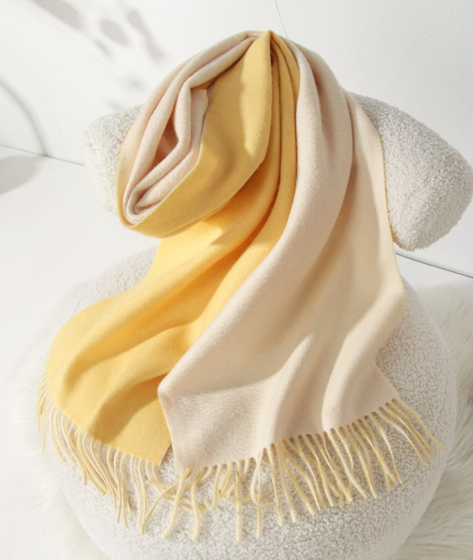 Кашмирен шал, двустранен двуцветен с ресни, Plain weave, поддържа топлината, Warp knitting