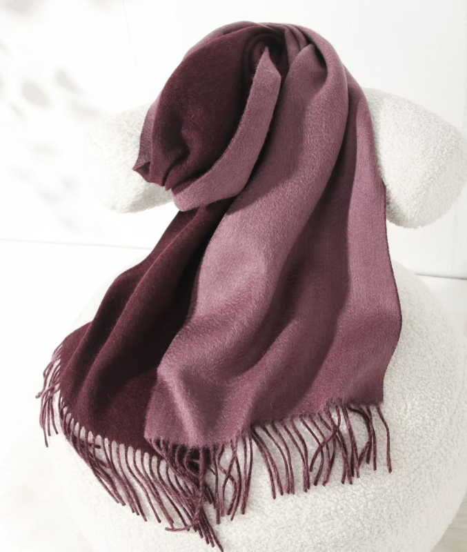 Кашмирен шал, двустранен двуцветен с ресни, Plain weave, поддържа топлината, Warp knitting