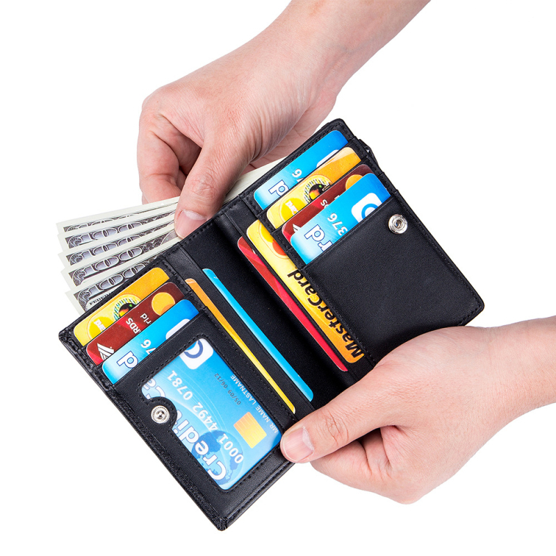 Muški novčanik od prave kože s RFID zaštitom, vertikalni poslovni stil, bi-fold