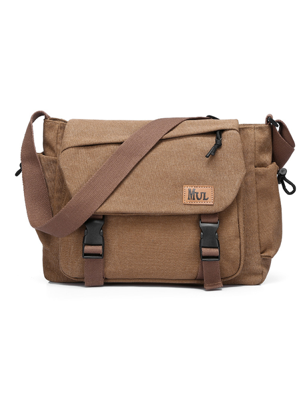 Geantă de umăr din pânză pentru bărbați, pentru călătorii de afaceri — capacitate mare, durabilă și respirabilă, căptușeală poliester, model monocrom