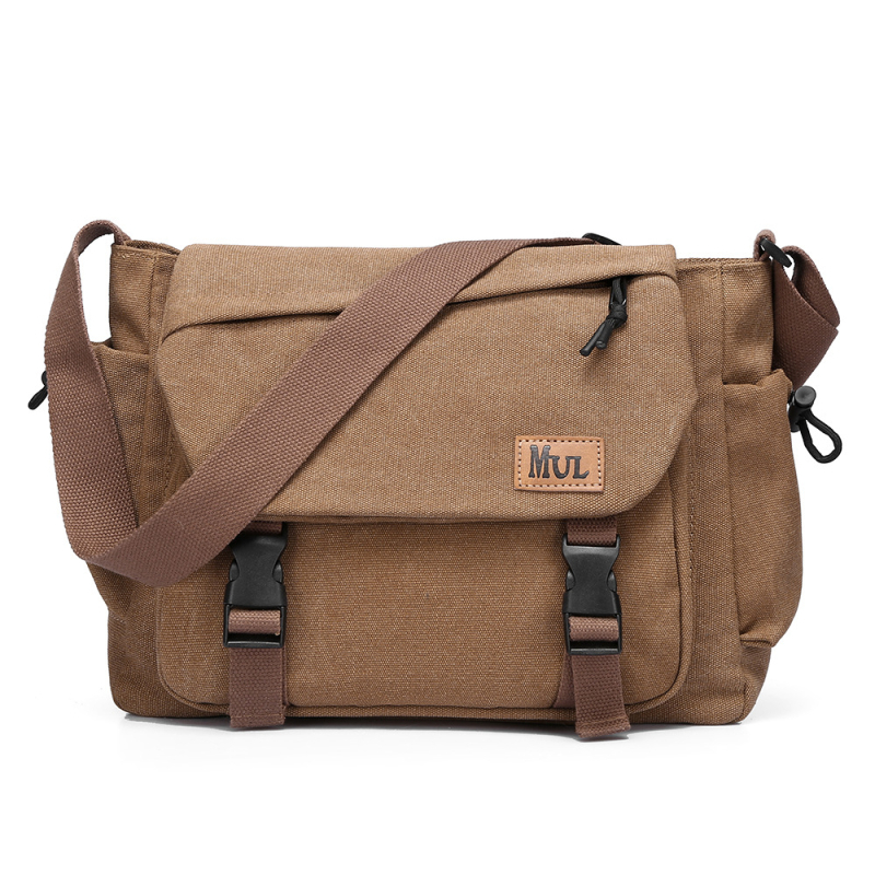 Geantă de umăr din pânză pentru bărbați, pentru călătorii de afaceri — capacitate mare, durabilă și respirabilă, căptușeală poliester, model monocrom