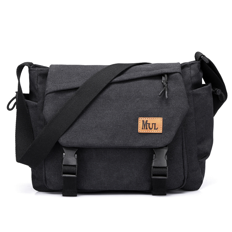 Geantă de umăr din pânză pentru bărbați, pentru călătorii de afaceri — capacitate mare, durabilă și respirabilă, căptușeală poliester, model monocrom