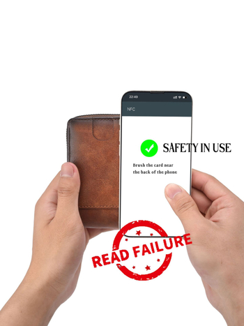 Goke PU RFID portofel cu protecție RFID, fermoar, compartimente multiple pentru carduri, capacitate mare