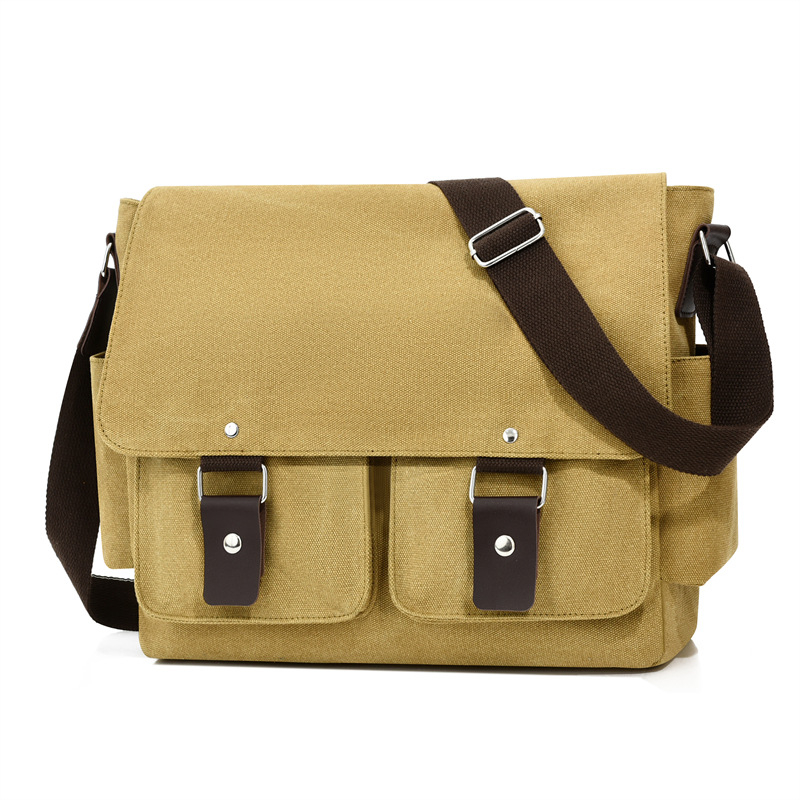 Muška platnena torbica za rame – poslovni putnik, vodootporna, podstava od poliestera, crossbody, casual putovanja