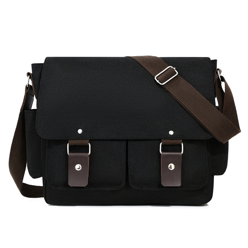 Muška platnena torbica za rame – poslovni putnik, vodootporna, podstava od poliestera, crossbody, casual putovanja