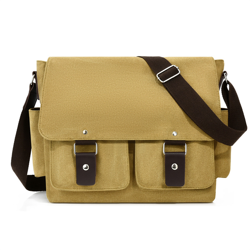 Muška platnena torbica za rame – poslovni putnik, vodootporna, podstava od poliestera, crossbody, casual putovanja
